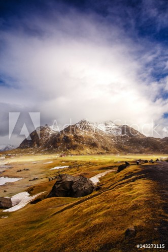 Picture of Mountain winter landscape Lofoten Islands Norway
